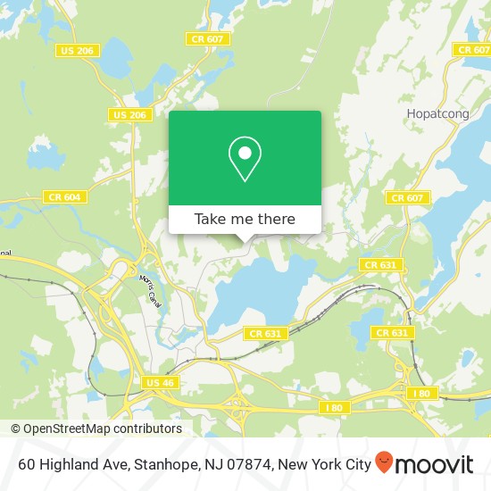 Mapa de 60 Highland Ave, Stanhope, NJ 07874