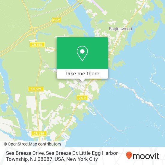 Mapa de Sea Breeze Drive, Sea Breeze Dr, Little Egg Harbor Township, NJ 08087, USA