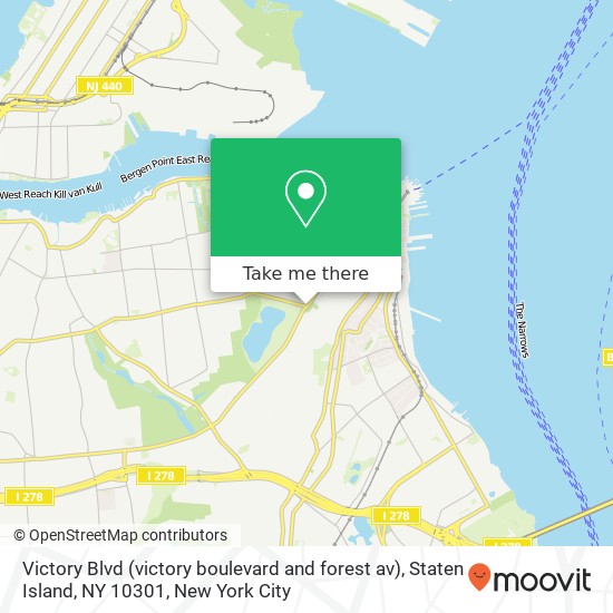 Victory Blvd (victory boulevard and forest av), Staten Island, NY 10301 map