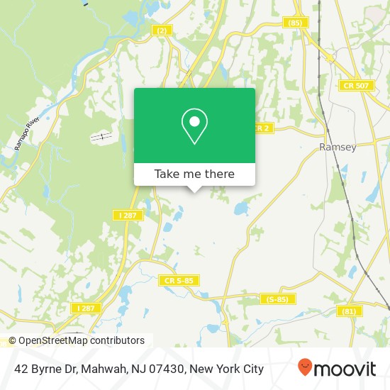 Mapa de 42 Byrne Dr, Mahwah, NJ 07430