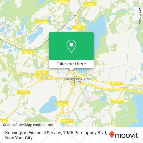 Mapa de Kensington Financial Service, 1055 Parsippany Blvd