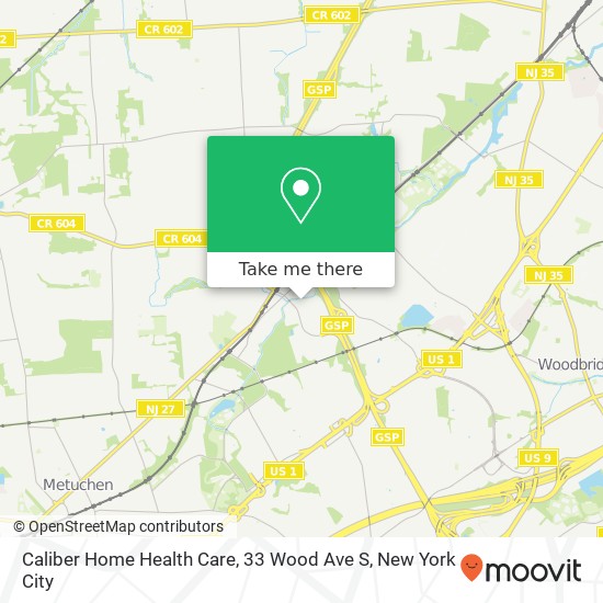 Caliber Home Health Care, 33 Wood Ave S map