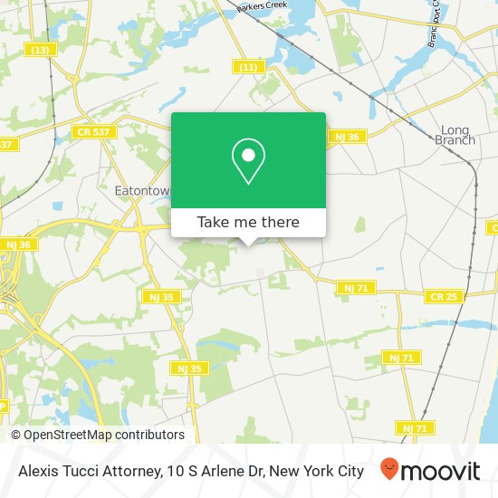 Alexis Tucci Attorney, 10 S Arlene Dr map