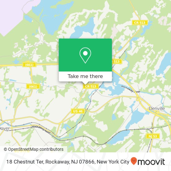 Mapa de 18 Chestnut Ter, Rockaway, NJ 07866