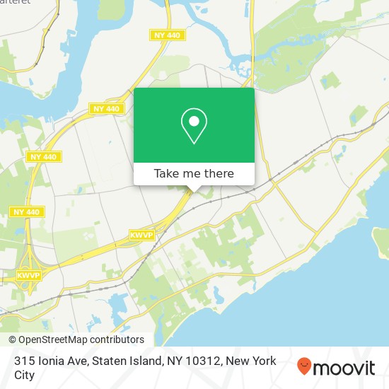 Mapa de 315 Ionia Ave, Staten Island, NY 10312