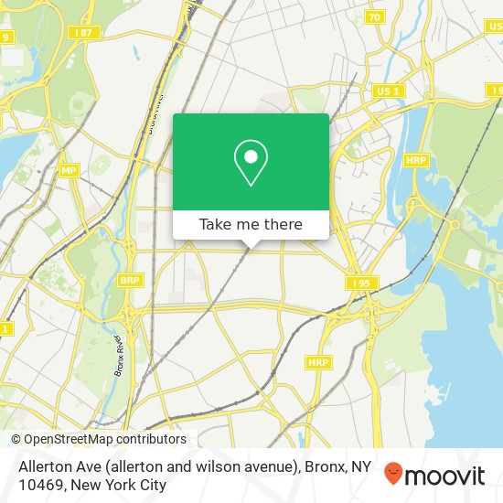 Mapa de Allerton Ave (allerton and wilson avenue), Bronx, NY 10469