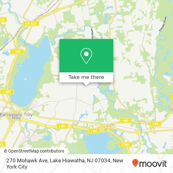 270 Mohawk Ave, Lake Hiawatha, NJ 07034 map