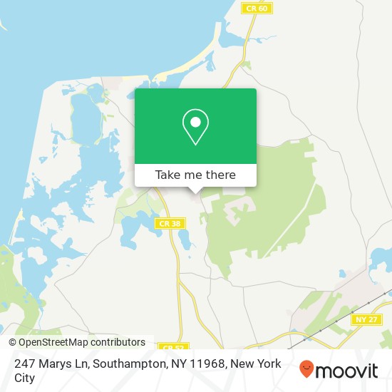 Mapa de 247 Marys Ln, Southampton, NY 11968