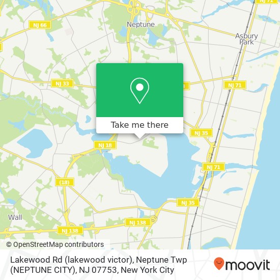 Mapa de Lakewood Rd (lakewood victor), Neptune Twp (NEPTUNE CITY), NJ 07753