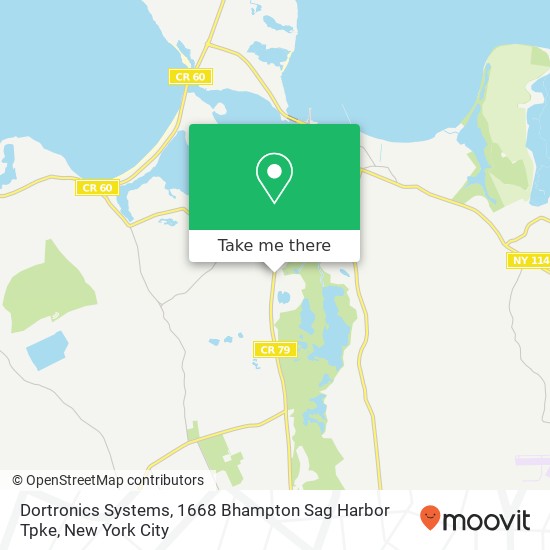 Mapa de Dortronics Systems, 1668 Bhampton Sag Harbor Tpke