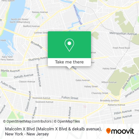 Mapa de Malcolm X Blvd (Malcolm X Blvd & dekalb avenue)