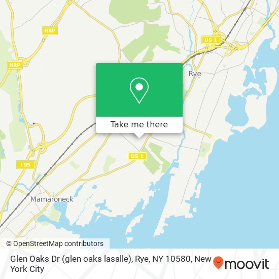 Mapa de Glen Oaks Dr (glen oaks lasalle), Rye, NY 10580