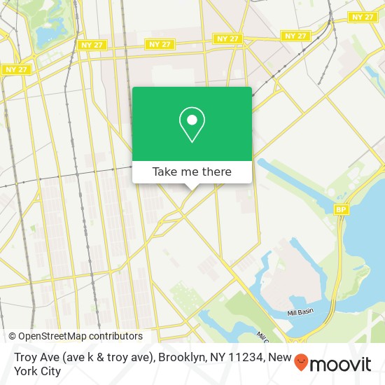 Mapa de Troy Ave (ave k & troy ave), Brooklyn, NY 11234