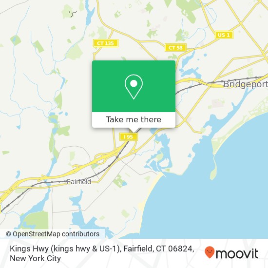Mapa de Kings Hwy (kings hwy & US-1), Fairfield, CT 06824