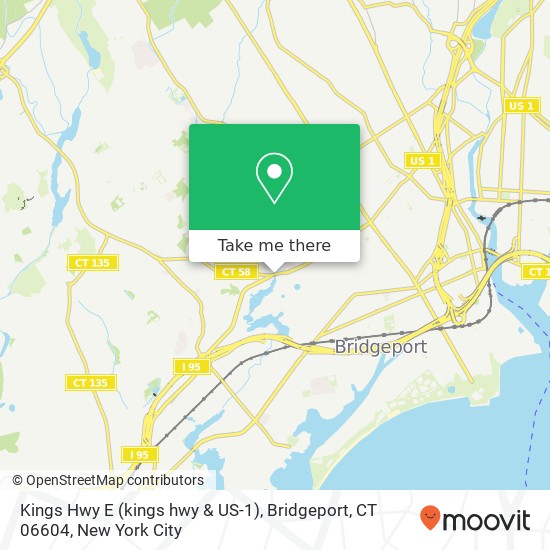 Mapa de Kings Hwy E (kings hwy & US-1), Bridgeport, CT 06604