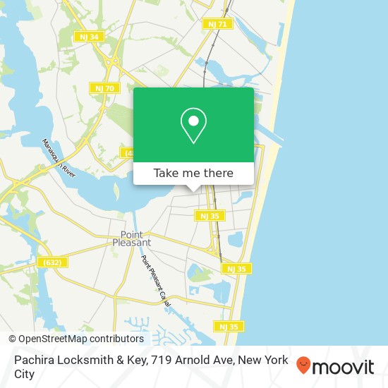 Mapa de Pachira Locksmith & Key, 719 Arnold Ave