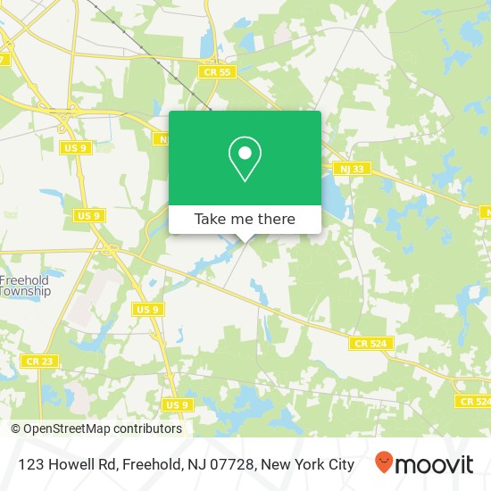 Mapa de 123 Howell Rd, Freehold, NJ 07728