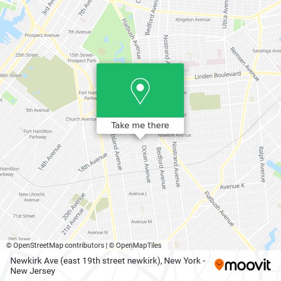 Mapa de Newkirk Ave (east 19th street newkirk)