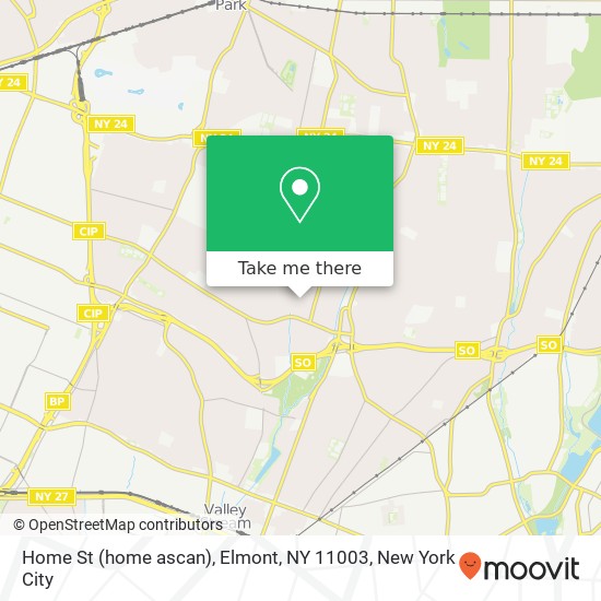 Mapa de Home St (home ascan), Elmont, NY 11003