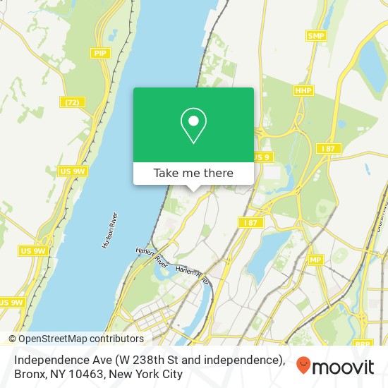 Independence Ave (W 238th St and independence), Bronx, NY 10463 map