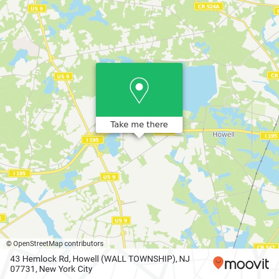 43 Hemlock Rd, Howell (WALL TOWNSHIP), NJ 07731 map