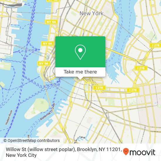 Mapa de Willow St (willow street poplar), Brooklyn, NY 11201