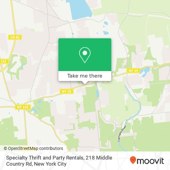 Mapa de Specialty Thrift and Party Rentals, 218 Middle Country Rd