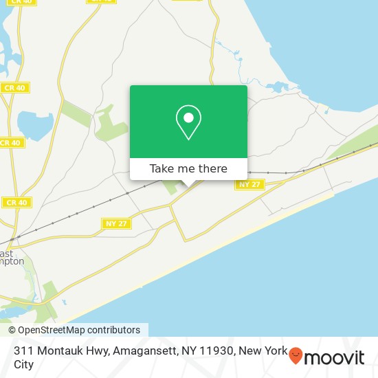Mapa de 311 Montauk Hwy, Amagansett, NY 11930