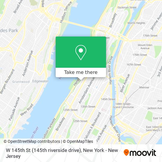 W 145th St (145th riverside drive) map