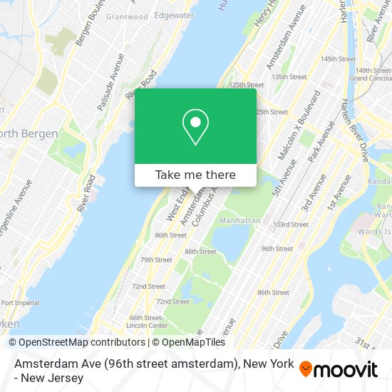 Mapa de Amsterdam Ave (96th street amsterdam)