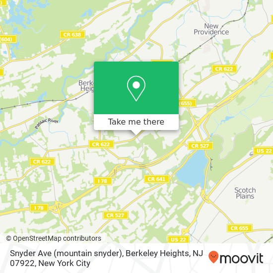 Snyder Ave (mountain snyder), Berkeley Heights, NJ 07922 map