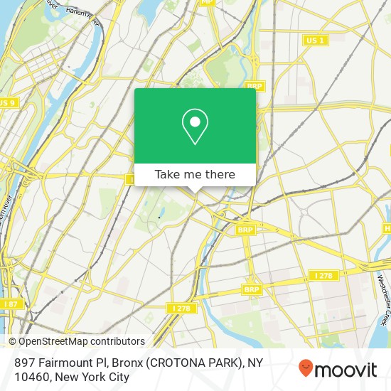 Mapa de 897 Fairmount Pl, Bronx (CROTONA PARK), NY 10460