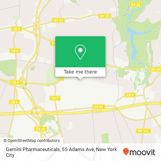Mapa de Gemini Pharmaceuticals, 55 Adams Ave