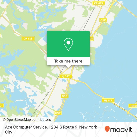 Mapa de Ace Computer Service, 1234 S Route 9