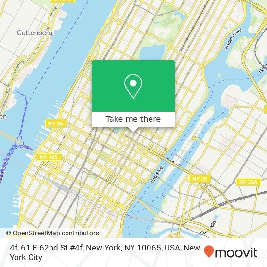 4f, 61 E 62nd St #4f, New York, NY 10065, USA map