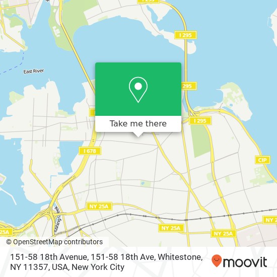 Mapa de 151-58 18th Avenue, 151-58 18th Ave, Whitestone, NY 11357, USA