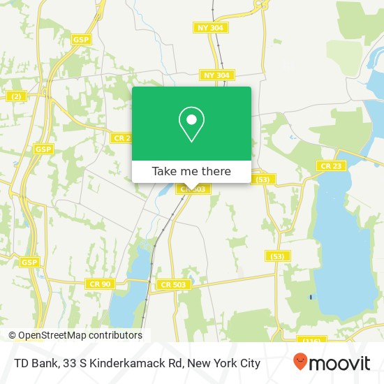 Mapa de TD Bank, 33 S Kinderkamack Rd