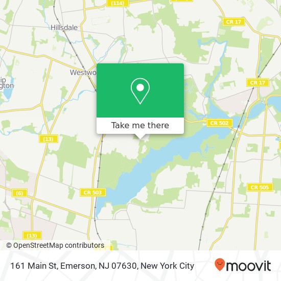 Mapa de 161 Main St, Emerson, NJ 07630