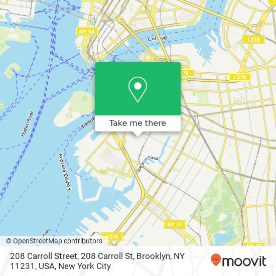 Mapa de 208 Carroll Street, 208 Carroll St, Brooklyn, NY 11231, USA