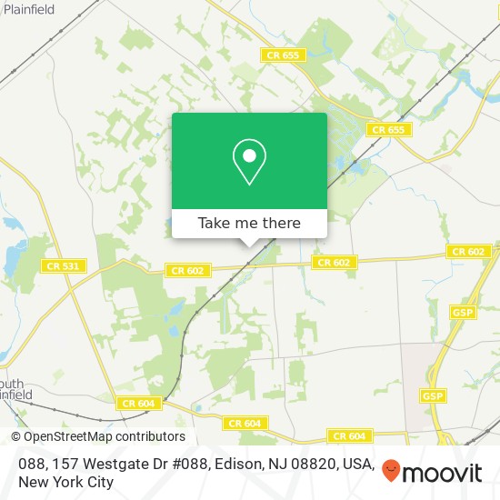 Mapa de 088, 157 Westgate Dr #088, Edison, NJ 08820, USA