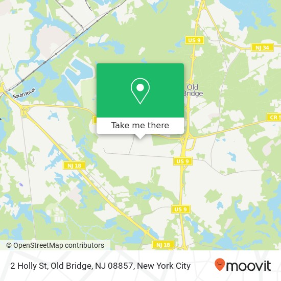 Mapa de 2 Holly St, Old Bridge, NJ 08857