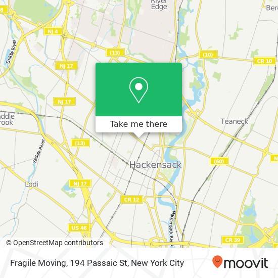 Mapa de Fragile Moving, 194 Passaic St