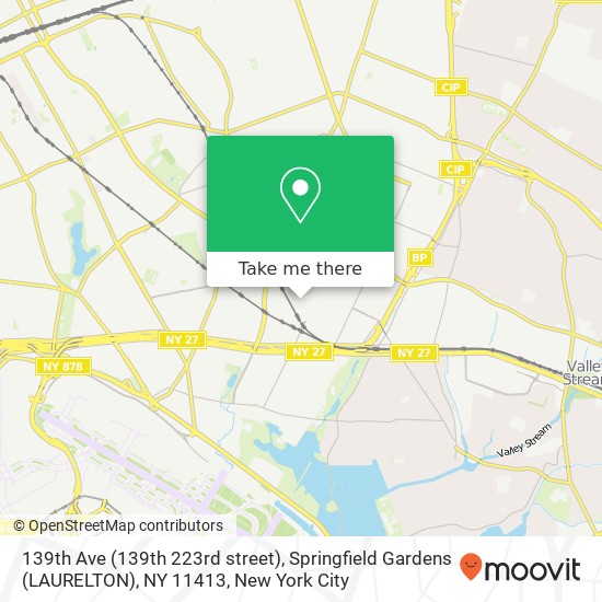 Mapa de 139th Ave (139th 223rd street), Springfield Gardens (LAURELTON), NY 11413