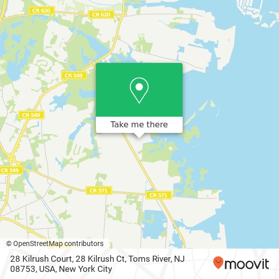 Mapa de 28 Kilrush Court, 28 Kilrush Ct, Toms River, NJ 08753, USA