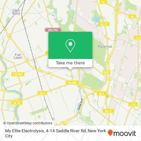 My Elite Electrolysis, 4-14 Saddle River Rd map