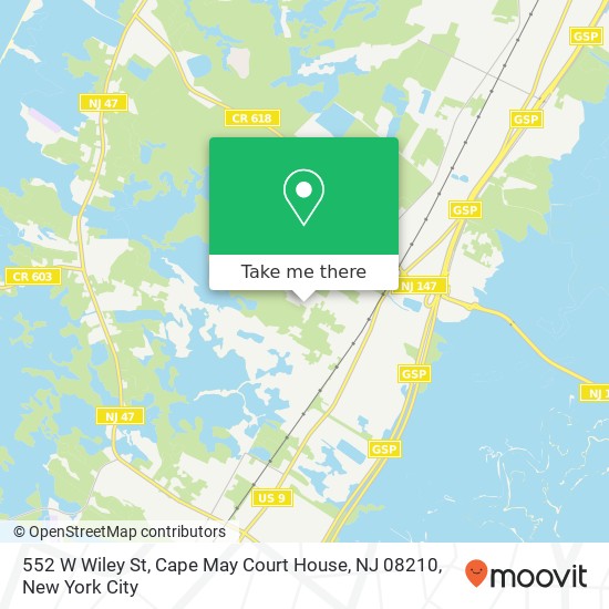 Mapa de 552 W Wiley St, Cape May Court House, NJ 08210