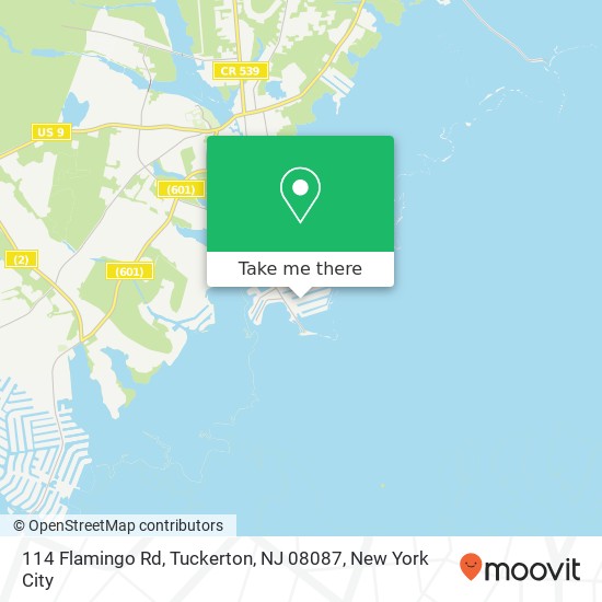 Mapa de 114 Flamingo Rd, Tuckerton, NJ 08087