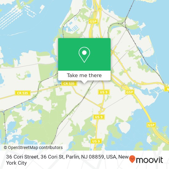 36 Cori Street, 36 Cori St, Parlin, NJ 08859, USA map