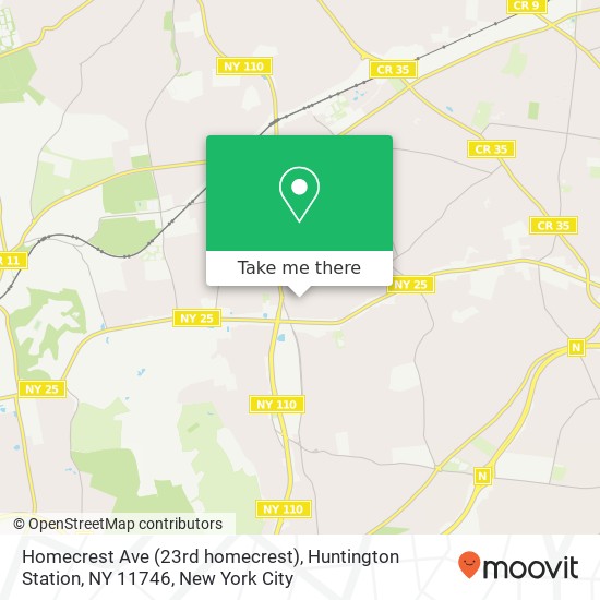 Mapa de Homecrest Ave (23rd homecrest), Huntington Station, NY 11746