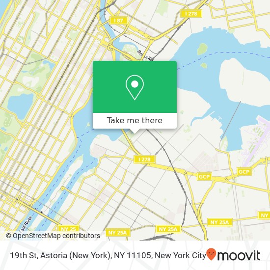 Mapa de 19th St, Astoria (New York), NY 11105